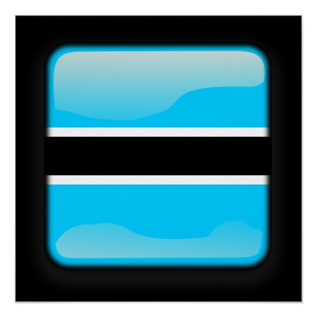 Poster Drapeau du Botswana (Devant)