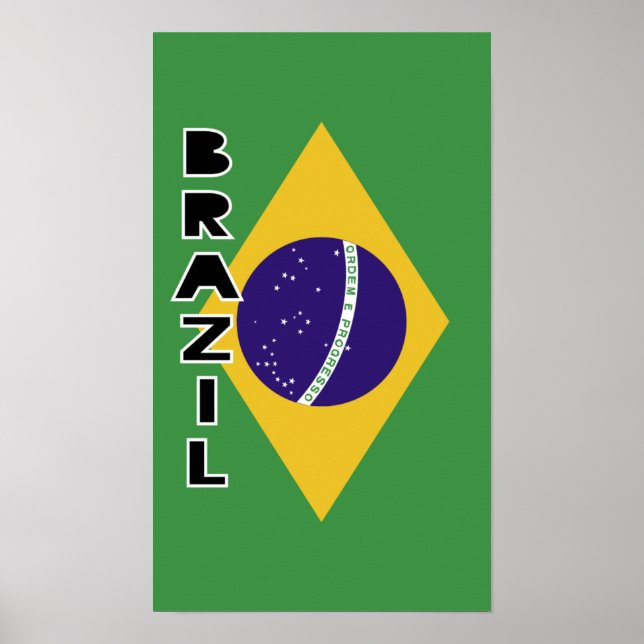 Poster Drapeau du Brésil (Devant)