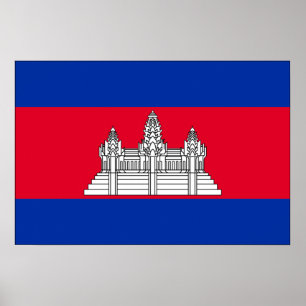 Poster Drapeau du Cambodge