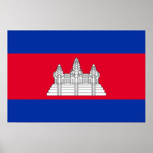Poster Drapeau du Cambodge patriotique