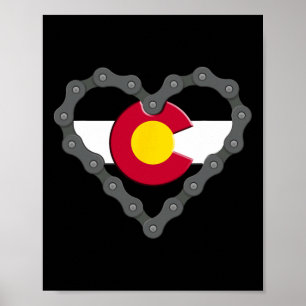 Poster Drapeau du Colorado Cyclisme VTT Hommes Femmes Enf