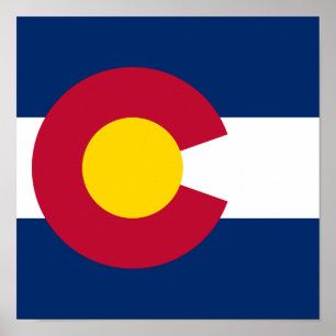 Poster Drapeau Du Colorado L'État Du Centenaire