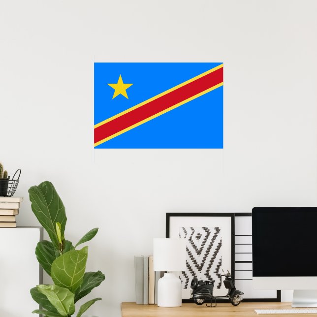 Poster Drapeau du Congo (Bureau à domicile)