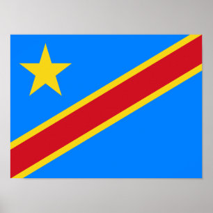 Poster Drapeau du Congo Kinshasa