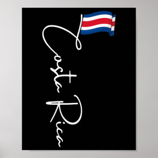 Poster Drapeau du Costa Rica Vacances Tropical Pura Vida 