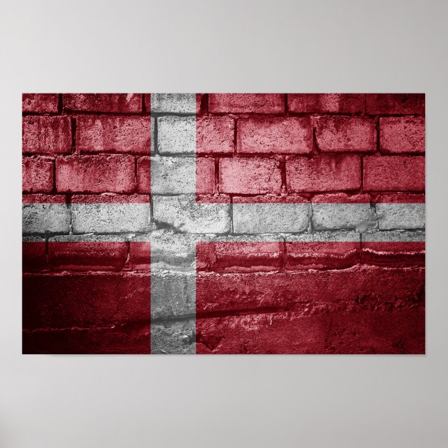 Poster Drapeau du Danemark (Devant)