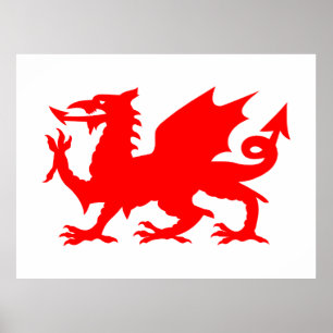 Poster Drapeau du dragon gallois, Drapeau du dragon du pa