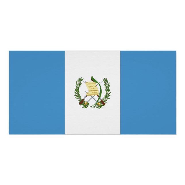 Poster Drapeau du Guatemala (Devant)