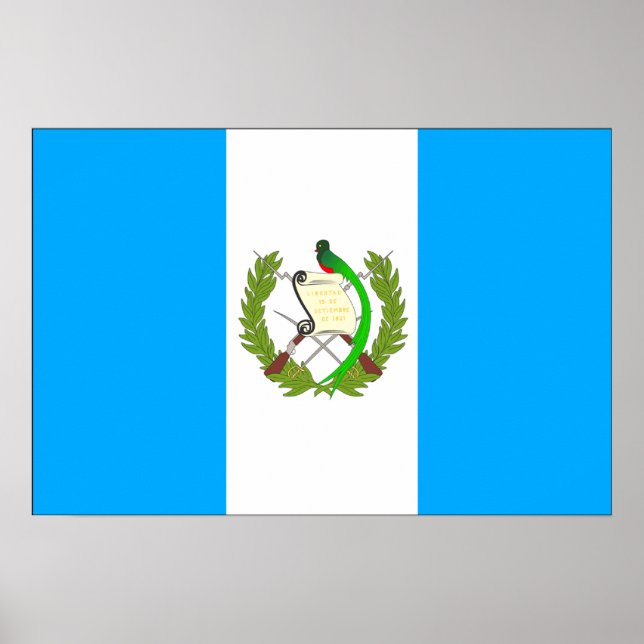Poster Drapeau du Guatemala (Devant)