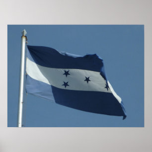 Poster drapeau du Honduras