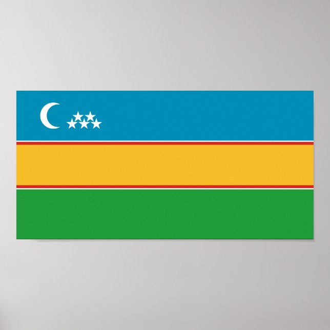 Poster Drapeau du Karakalpakstan (Devant)