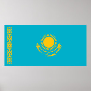 Poster Drapeau du Kazakhstan