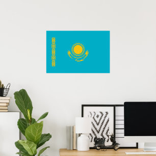 Poster Drapeau du Kazakhstan