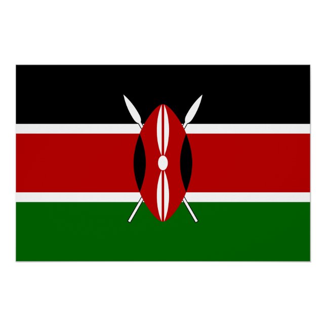 Poster Drapeau du Kenya (Devant)