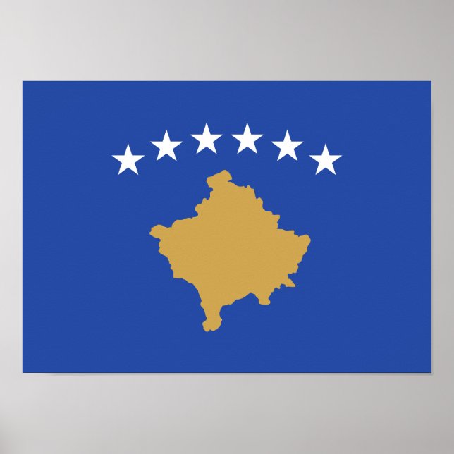 Poster Drapeau du Kosovo (Devant)