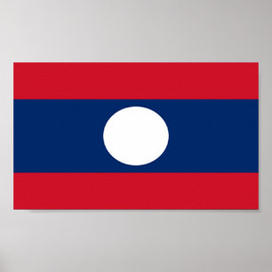 Poster Drapeau du Laos