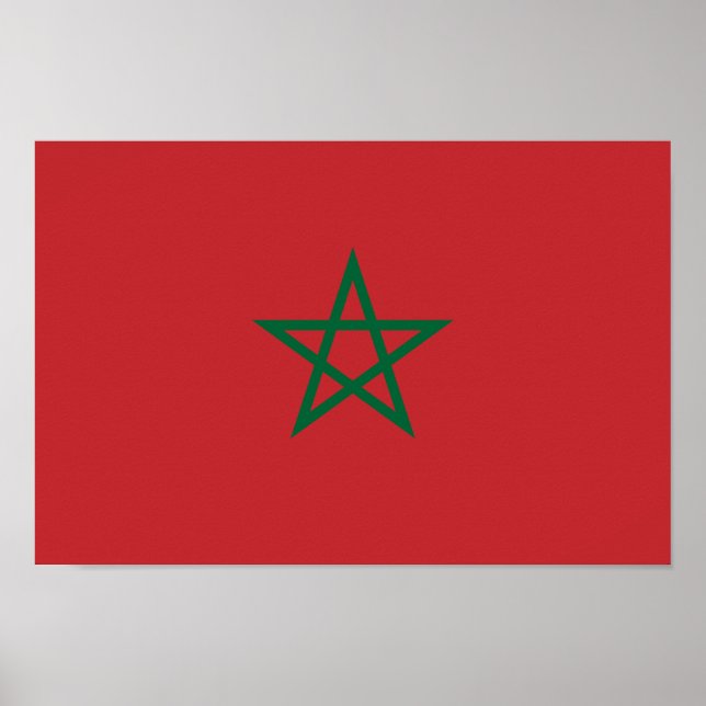 Poster Drapeau du Maroc (Devant)