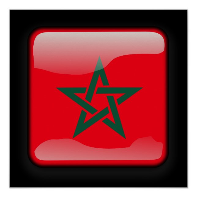 Poster Drapeau du Maroc (Devant)
