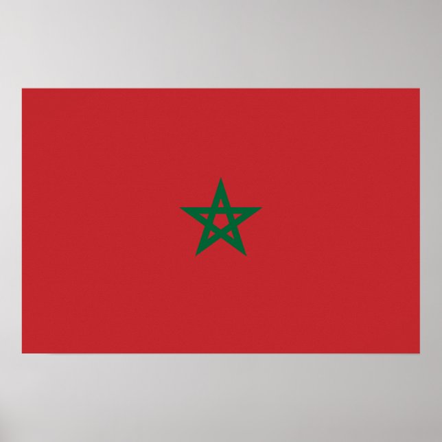 Poster Drapeau du Maroc (Devant)