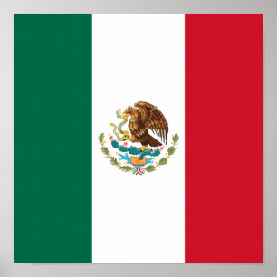 Poster Drapeau du Mexique Drapeau national Mexicains