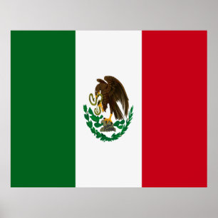 Poster Drapeau du Mexique patriotique
