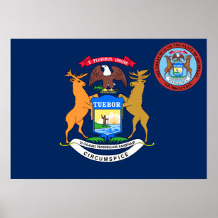 Poster Drapeau du Michigan