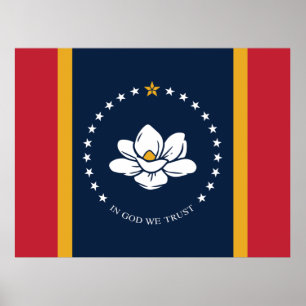Poster Drapeau du Mississippi