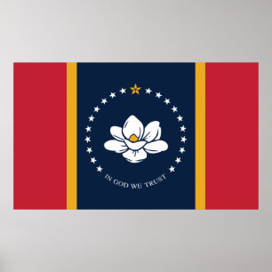 Poster Drapeau du Mississippi