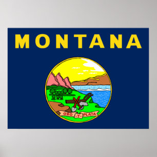 Poster Drapeau du Montana
