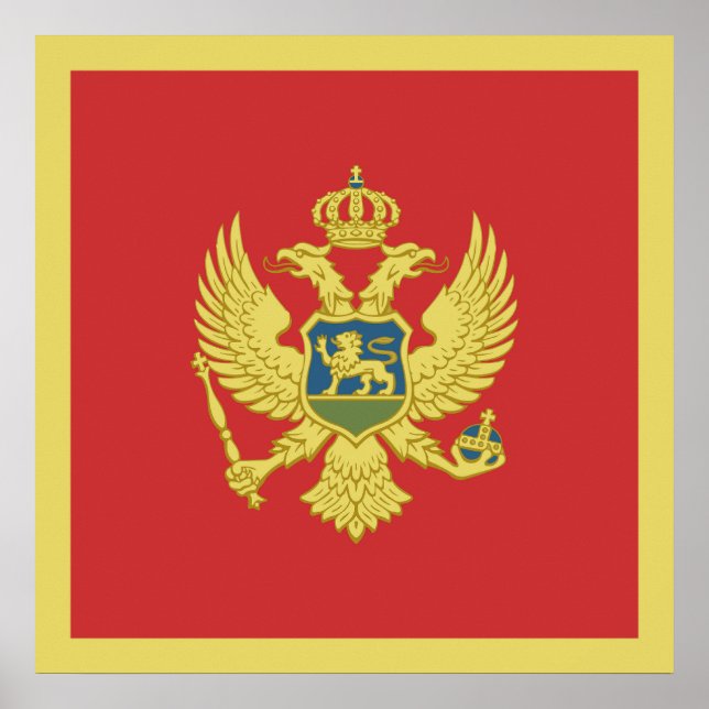 Poster Drapeau du Monténégro (Devant)