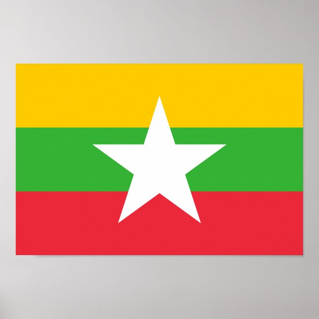 Poster Drapeau du Myanmar (Devant)