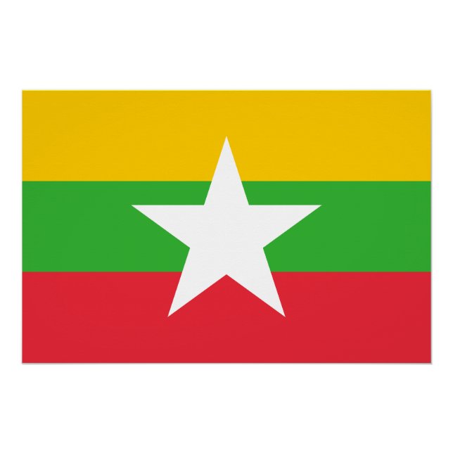 Poster Drapeau du Myanmar (Devant)