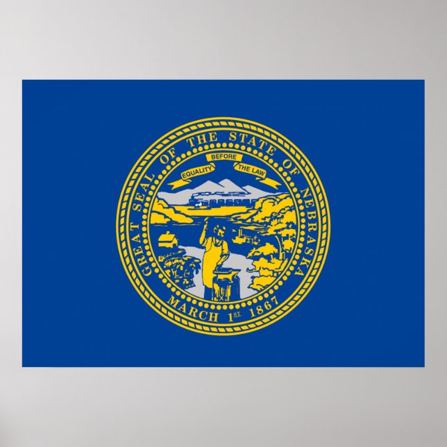 Poster Drapeau du Nebraska (Devant)