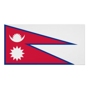 Poster Drapeau du Népal