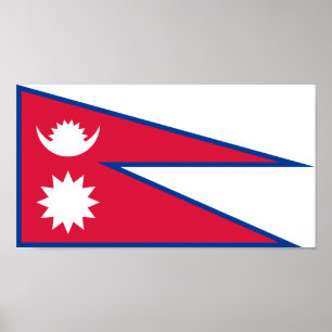 Poster Drapeau du Népal