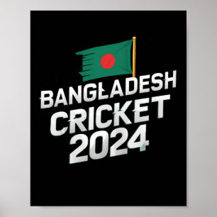 Poster Drapeau du Ngladesh Supporters de cricket Joueur E