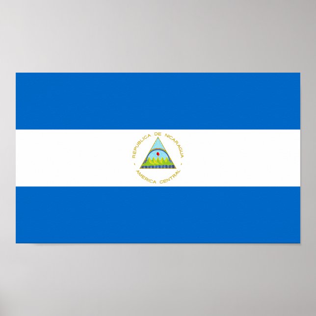 Poster Drapeau du Nicaragua (Devant)