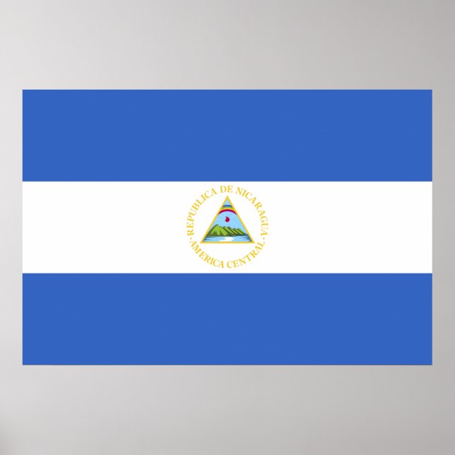 Poster Drapeau du Nicaragua (Devant)