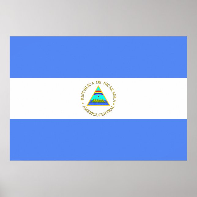 Poster Drapeau du Nicaragua (Devant)