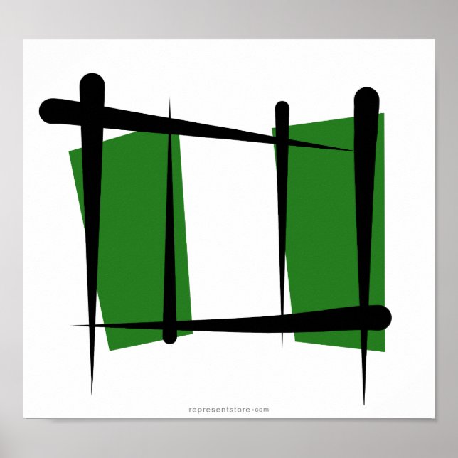 Poster Drapeau du Nigeria (Devant)