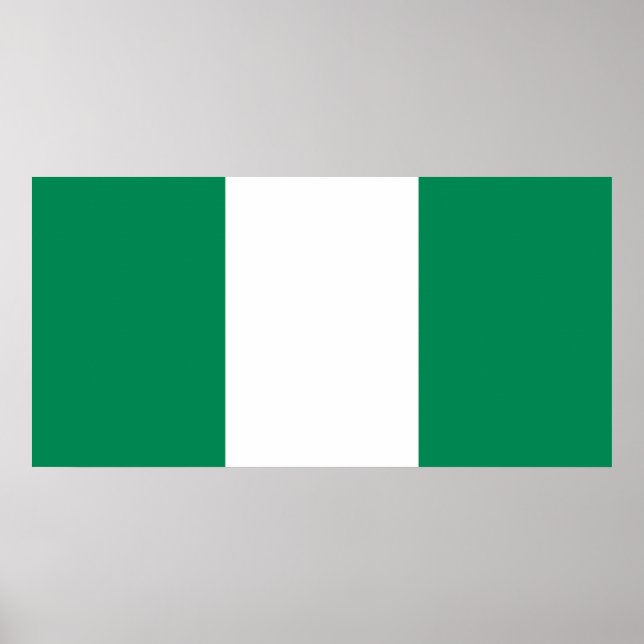 Poster Drapeau du Nigeria (Devant)