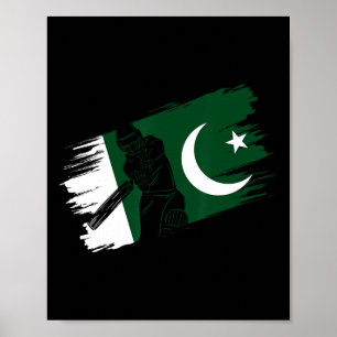 Poster Drapeau du Pakistan Fan de cricket du Pakistan Jou