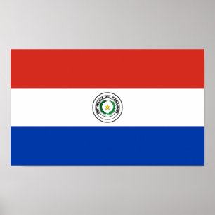 Poster drapeau du Paraguay