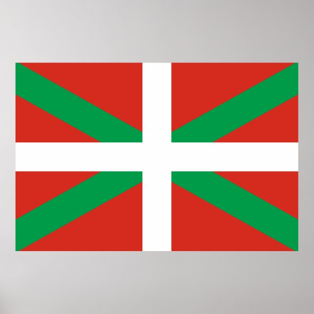 Poster Drapeau du Pays basque (Devant)