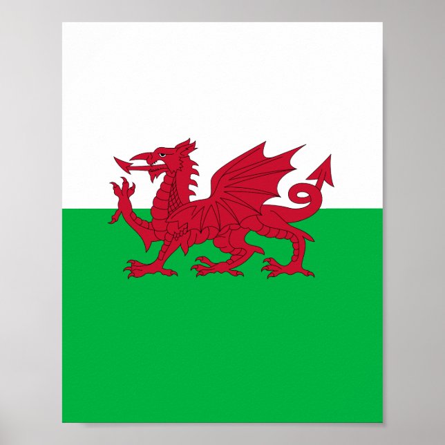 Poster Drapeau du Pays de Galles (Cymru) (Devant)
