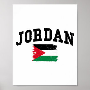 Poster Drapeau du Royaume hachémite de Jordanie Vacances