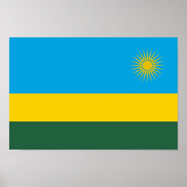 Poster Drapeau du Rwanda (Devant)