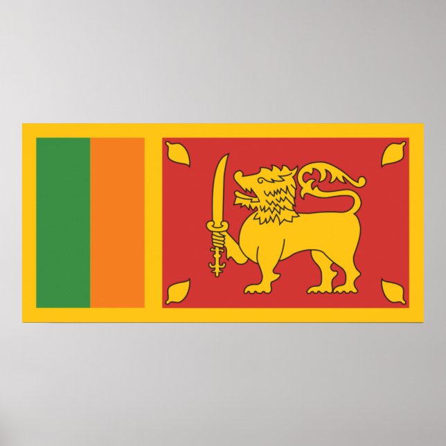 Poster Drapeau du Sri Lanka (Devant)