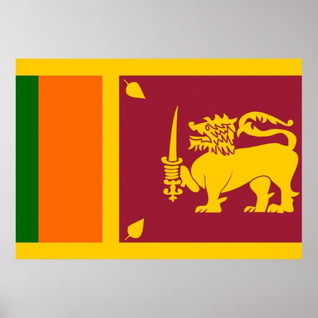 Poster Drapeau du Sri Lanka (Devant)
