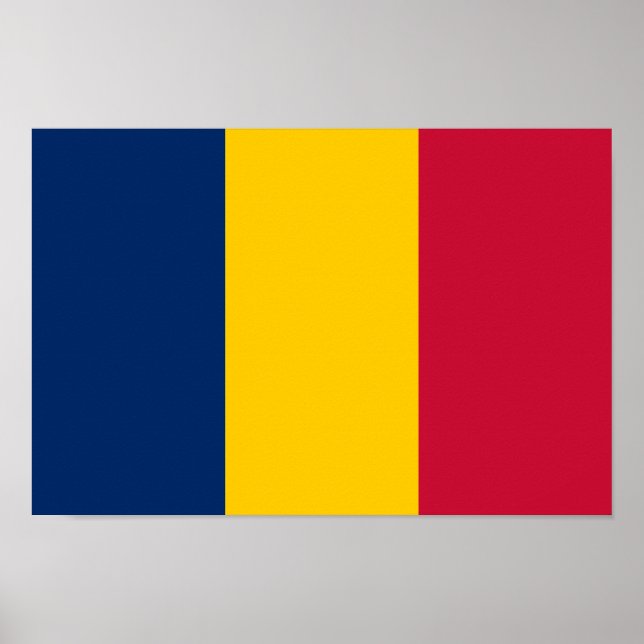 Poster Drapeau du Tchad (Devant)